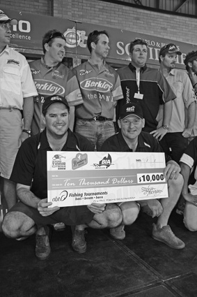 Chris Britton and Anthony Wishey were pretty happy to take home the $10,000 winners cheque. 